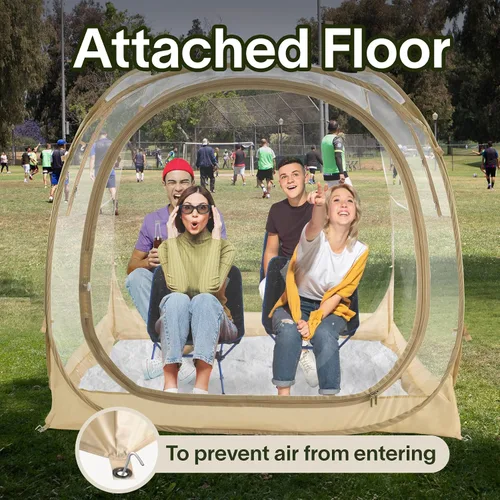 Vista 3 de EighteenTek® - Cápsula deportiva con suelo adjunto, visión clara de 360°, protección UV UPF 50+, refugio instantáneo impermeable para todo