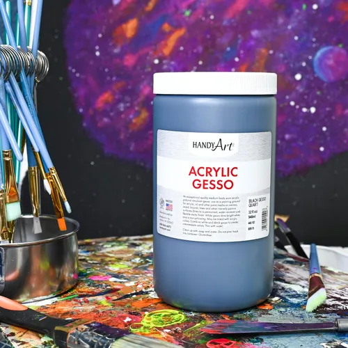 Vista 6 de Handy Art Student Acrylic 32 onzas, Black Gesso