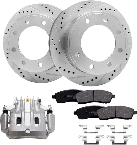 Vista 17 de Detroit Axle - 4 rotores de freno para Chevrolet Cruze 2014 2015 [modelos de motores de gas] Rotores de freno de disco perforados y ranurados