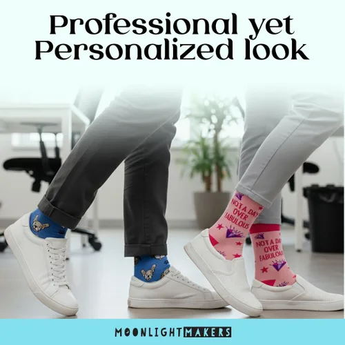 Vista 46 de Moonlight Makers Funny Colored Socks, Novelty Socks, Stocking Stuffer, Unisex Socks