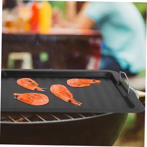 Vista 8 de Yardwe Sartén para asar en el hogar, sartén para barbacoa, herramienta para hornear, accesorio de parrilla, resistente bandeja de freír al aire