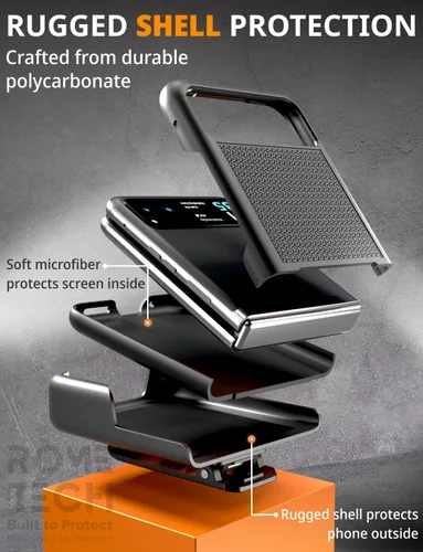 Vista 6 de Funda diseñada para Motorola RAZR (2023) con funda de clip para cinturón, compatible con cargadores Magsafe, funda de teléfono de doble capa a
