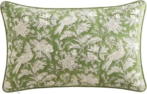 Vista 18 de CPC Funda de Cojín Verde Ágata 100% Algodón con Estampado en Bloque 12x20 pulgadas, Funda de Almohada Floral Boho Hecha a Mano, Ropa de Cama