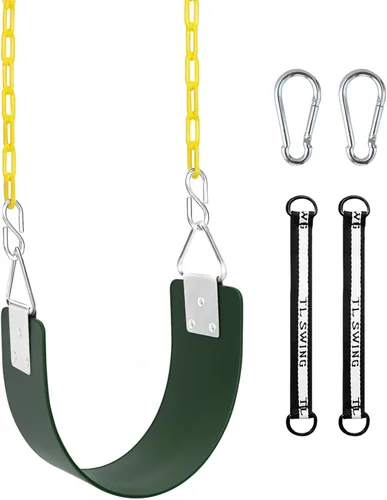 Vista 11 de Juego de columpio con anillo triangular de metal y cadenas antioxidantes de 66 pulgadas, accesorios de reemplazo de columpio con ganchos de presión