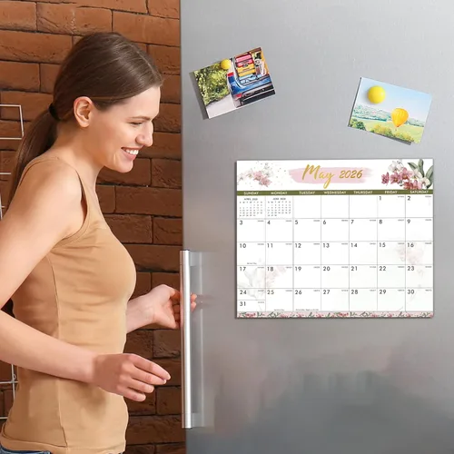 Vista 2 de Calendario 2026 – Calendario magnético 2026 para refrigerador, calendarios magnéticos 2026, enero de 2026 a diciembre de 2026, 8 x 10 pulgadas
