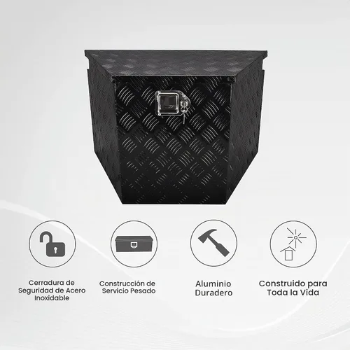 Vista 5 de Caja de herramientas de aluminio de 29 pulgadas para remolque de utilidad, caja de herramientas con lengüeta ancha para remolque de utilidad