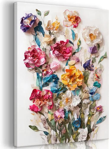 Vista 10 de Arte de pared enmarcado con cruz y flores, pintura al óleo floral cristiana, impresiones en lienzo, carteles religiosos abstractos, graffiti