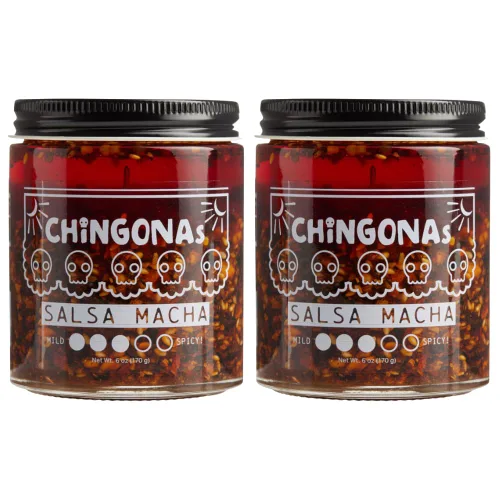 Vista 8 de CHiNGONAs Salsa Macha - Salsa crujiente de chile mexicano gourmet a base de aceite, vegana y sin gluten, aceite de chile crujiente, 6 onzas