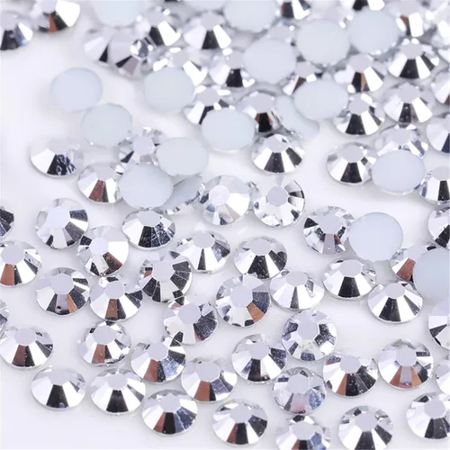 Vista 53 de 3000 unidades de diamantes de imitación termoadhesivos SS6 de 2mm con parte posterior plana, gemas de cristal de vidrio transparente redondas