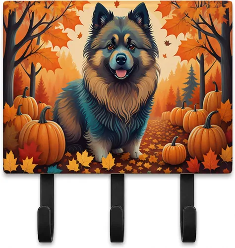 Vista 12 de Affenpinscher - Correa de otoño o llavero Affenpinscher Fall artwork on ceramic tile with three steel hooks for keys, leashes, towels
