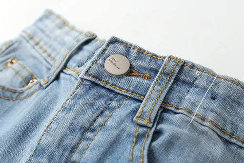 Vista 5 de KIDSCOOL SPACE Pantalones de mezclilla rasgados con banda elástica en el interior con anillos en D