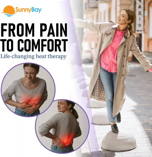 Vista 4 de Parche térmico SunnyBay para calambres menstruales, almohadillas de calor adhesivas activadas por aire para el período, calidez de 130 F hasta 8