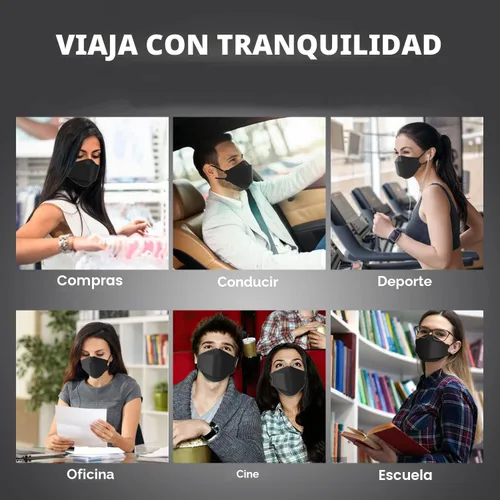 Vista 7 de Keangs - KN95 - Mascarillas faciales desechables suaves y cómodas para adultos y adolescentes, paquete de 50 unidades, color negro