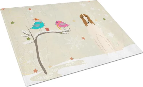 Vista 85 de Caroline's Treasures BB2513LCB - Tabla de cortar de vidrio con texto en inglés "Christmas Presents between Friends" Airedale Terrier - Tabla