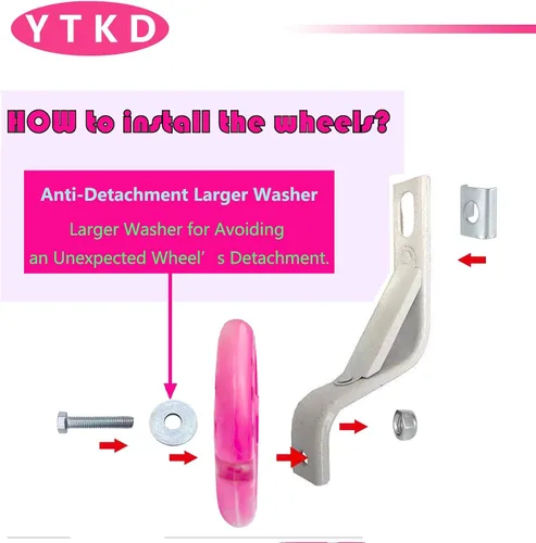 Vista 3 de Ruedas de entrenamiento para bicicleta, rueda de silencio flash compatible con bicicletas de 12 pulgadas, 1 par (rosa claro)