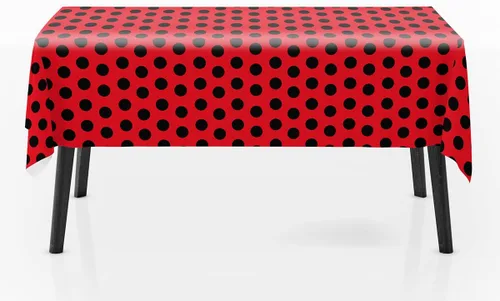 Vista 7 de Juego de vajilla de fiesta de mariquita, 20 platos y 20 servilletas y mantel de 87 x 52 pulgadas, suministros de decoración de fiesta temática