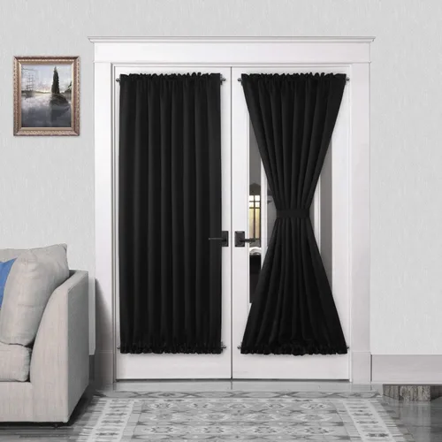 Vista 39 de DWCN Cortinas para Puertas Francesas – Cortinas opacas térmicas con bolsillo para barra para puertas con ventana de cristal, puertas de cocina