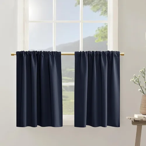 Vista 28 de PANELSBURG - Cortinas de cocina para ventanas, cortinas cortas térmicas aisladas de invierno para puerta con ventana, 24 pulgadas de largo, beige