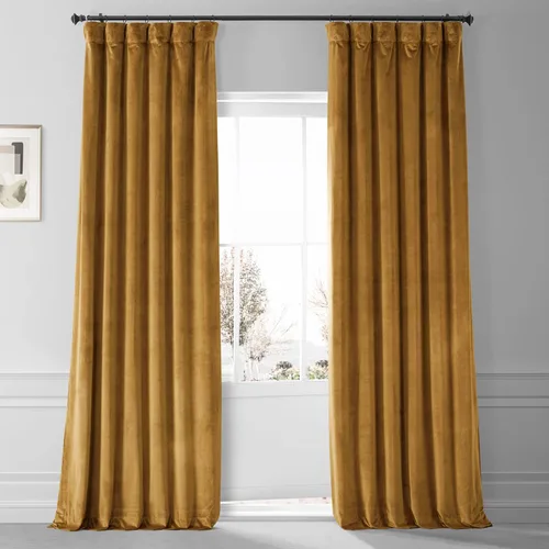 Vista 22 de HPD Half Price Drapes - Cortinas de terciopelo de lujo con bloqueo de luz para dormitorio (1 panel), 50W X 84L, cortinas Hotel con bloqueo de luz