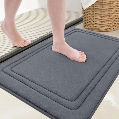 Vista 16 de Grandaily Alfombra de Baño de Espuma Viscoelástica 24x16, Ultra Suave, Antideslizante y Absorbente, Alfombras de Baño Lavables a Máquina y Secables