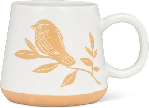 Vista 6 de Abbott Collection Taza de Base Ancha con Abejas - Gres, Amarillo/Marfil, 3.5 Pulgadas de Alto (14 Onzas)