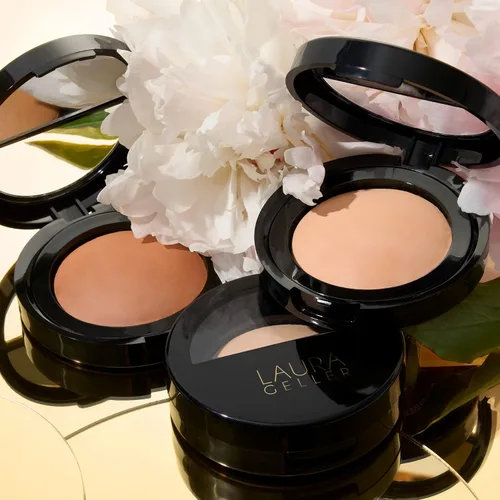 Vista 2 de LAURA GELLER NEW YORK Polvo difuminador y fijador horneado, polvo fijador de maquillaje translúcido para un acabado de enfoque suave, minimiza