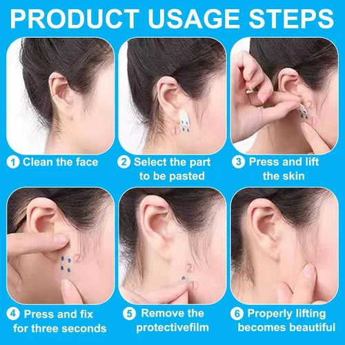 Vista 7 de 240 cintas para levantamiento facial, cinta invisible para levantamiento de ojos, cinta facial para levantar y apretar instantáneamente la piel