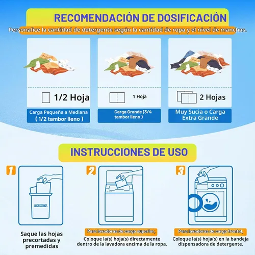 Vista 4 de FIXSMITH Hojas de detergente para ropa – 60 cargas (30 hojas) aroma de lino fresco – hipoalergénicas, ecológicas, hojas de jabón de lavandería ultra