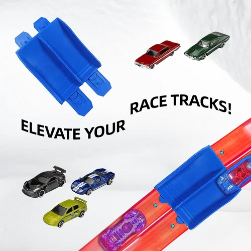 Vista 6 de Conector de rampa de salto de doble vía - 1 unidad, compatible con Hot Wheels Track