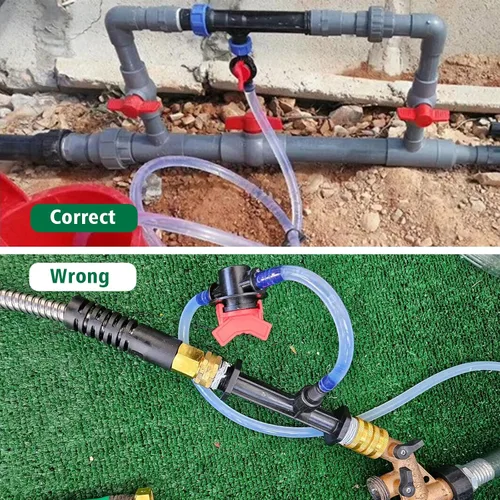 Vista 4 de Kit de inyector de fertilizante Venturi de riego - Inyectores mezcladores de 3/4 pulgadas para sistema de tubo de agua de agricultura de jardín