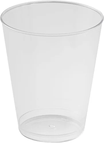 Vista 2 de Restaurantware RW Base - Vasos de fiesta de 8 onzas, 20 vasos de chupito desechables, con borde enrollado, vaso de cóctel de plástico transparente