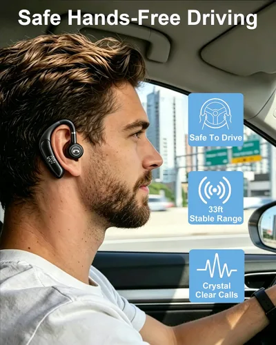 Vista 7 de Auriculares Bluetooth V5.4, auriculares inalámbricos para teléfono celular con pantalla LED, manos libres con micrófono para conducir, camionero