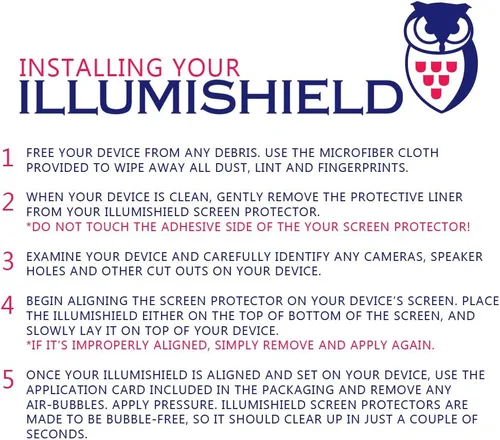 Vista 6 de ILLUMISHIELD Protector de pantalla mate compatible con Nintendo 2DS (paquete de 3) Anti-reflejo Protector Anti-Burbuja y Anti-huella Digital