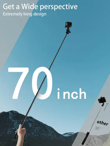 Vista 8 de Trípode de cámara de acción Selfie Stick de 68" para GoPro, DJI