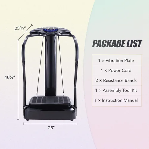 Vista 14 de Plataforma vibratoria de cuerpo entero Pinty 2000 W con reproductor de mp3 (Negro).