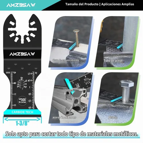 Vista 3 de AMZBSAW - 5 cuchillas oscilantes de carburo para pernos, tornillos y metal