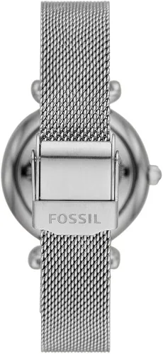 Vista 3 de Fossil Carlie Mini - Reloj casual de cuarzo de acero inoxidable y piel para mujer