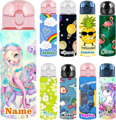 Vista 22 de Botellas de agua personalizadas con tapa, botella personalizada de 26 onzas con nombre, botellas de agua de plástico personalizadas, a prueba