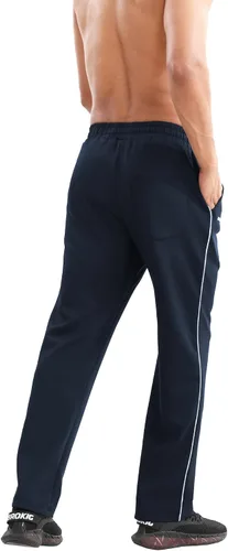 Vista 5 de BROKIG Gerade - Pantalones deportivos para hombre, pantalones deportivos de entrenamiento con cintura elástica, parte inferior abierta, pantalones