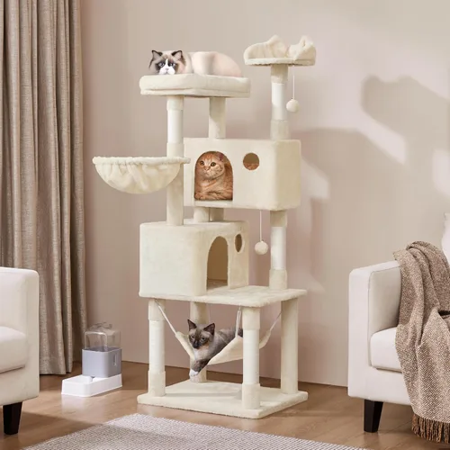 Vista 2 de Yaheetech - Árbol para gatos grandes de 64.5 pulgadas con 2 condominios, 2 perchas