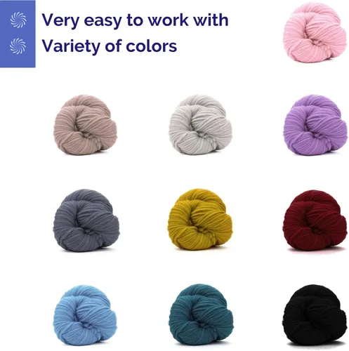 Vista 5 de Fibras de Revolución Hilo Premium Super Voluminoso de Lana Merino 100 Gramos de Peso Grueso 100% para Tejer, Crochet, Manta para Bebé, Teñido