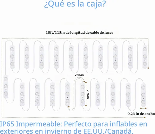 Vista 5 de Luces de repuesto blancas de 12 V para inflables con almohadilla autoadhesiva, 20 unidades, 3 LED, ideal para inflables de vacaciones en el patio