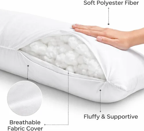 Vista 2 de Cojín rectangular de 14 x 36 pulgadas, relleno de poliéster de apoyo para lumbar, banco y fundas decorativas
