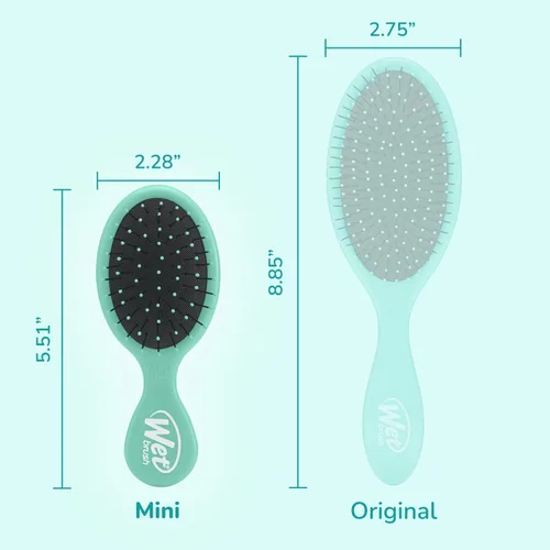 Vista 4 de Wet Brush - Cepillo desenredante Squirt, exclusivo de Amazon color aguamarina, mini desenredante, cerdas IntelliFlex ultrasuaves sin enredos