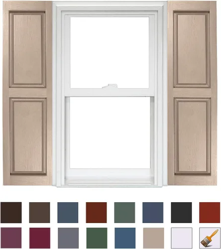 Vista 30 de Persianas de vinilo Homeside con panel elevado (1 par), 14-1/2 pulgadas x 59 pulgadas, color azul índigo 610 Azul Ingido