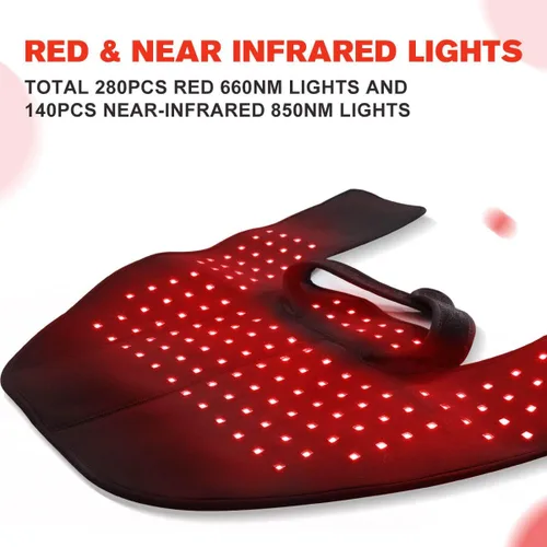 Vista 2 de Nueva terapia de luz roja inalámbrica RC2 para cuello y hombros, terapia infrarroja cercana para terapia de pulso para alivio muscular del dolor
