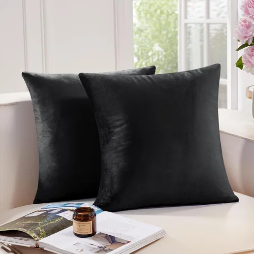 Vista 21 de Deconovo Juego de 2 fundas de almohada de pana suave con cremallera invisible, 16 x 16 pulgadas, color gris pardo, decoración del hogar para sofá