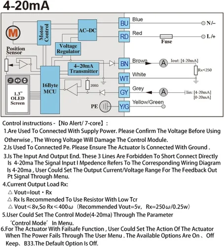 Vista 5 de 2 vías 1 "DN25 24VAC/DC 4-20mA/0-20mA Actuador proporcional de acero inoxidable 304 Válvula de bola motorizada de control de modulación integral