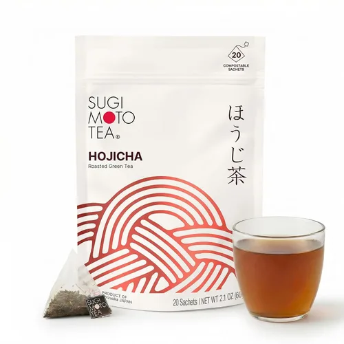 Vista 14 de SUGIMOTO TEA Genmaicha japonesa con verde matcha 20 bolsitas de té 100% fabricado en Japón, Shizuoka, Sencha con arroz tostado y matcha, 20 bolsas
