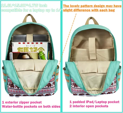 Vista 4 de Leaper - Mochilas para Adolescentes Niñas Adolescentes Mochila Set Bolsas Escolar Libreros 3 en 1, Rosa), BP5274